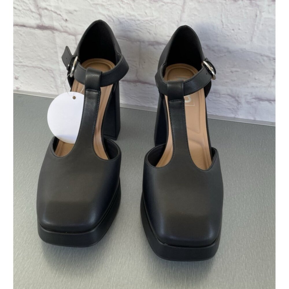 Pop Women Black Block Heel Platform Y2K Mary Jane Dress Shoes Size 9M - Picture 1 of 10